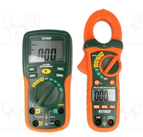 Kit de prueba eléctrica Extech ETK35 con pinza amperimétrica AC/DC
