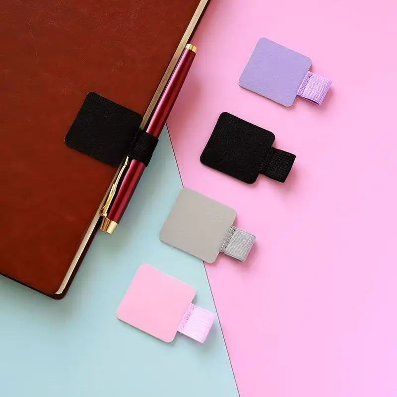 

10-Pack Self-Adhesive Pen Holder and Pencil Cup Features an elastic design suitable for notebooks and journals