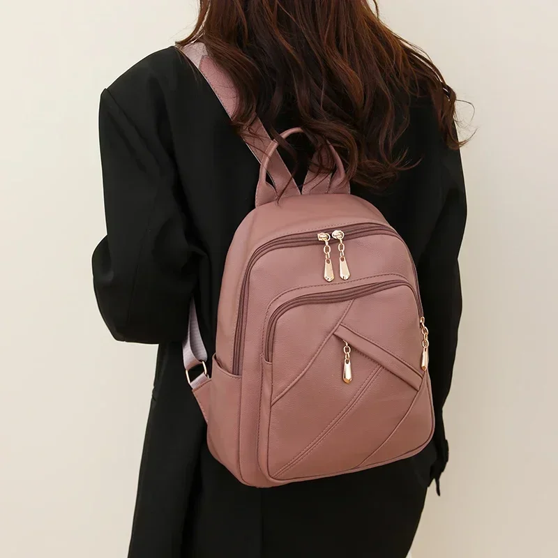 Light Luxury Brand Women Backpack 2024 High Quality Leather Backpacks Travel Fashion School Bags for Girls Mochila Feminina