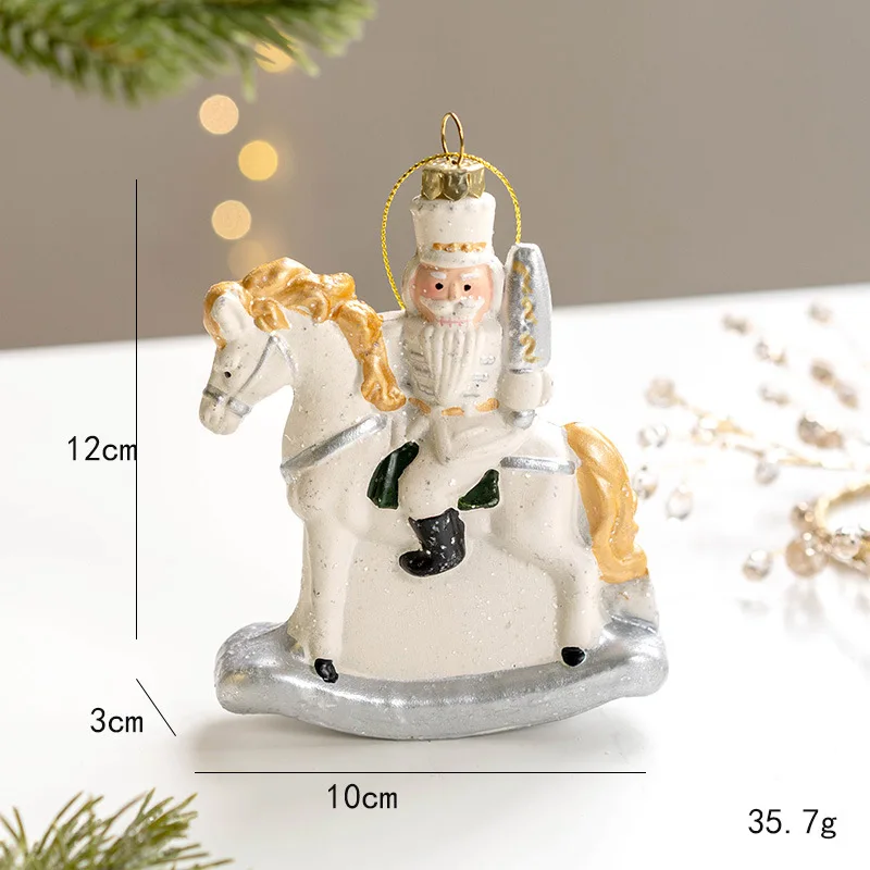 White Northern Europe Style Christmas Ornaments, Xmas Tree Decorations, Plastic Christmas Pendent,  Adornos Navida 2025