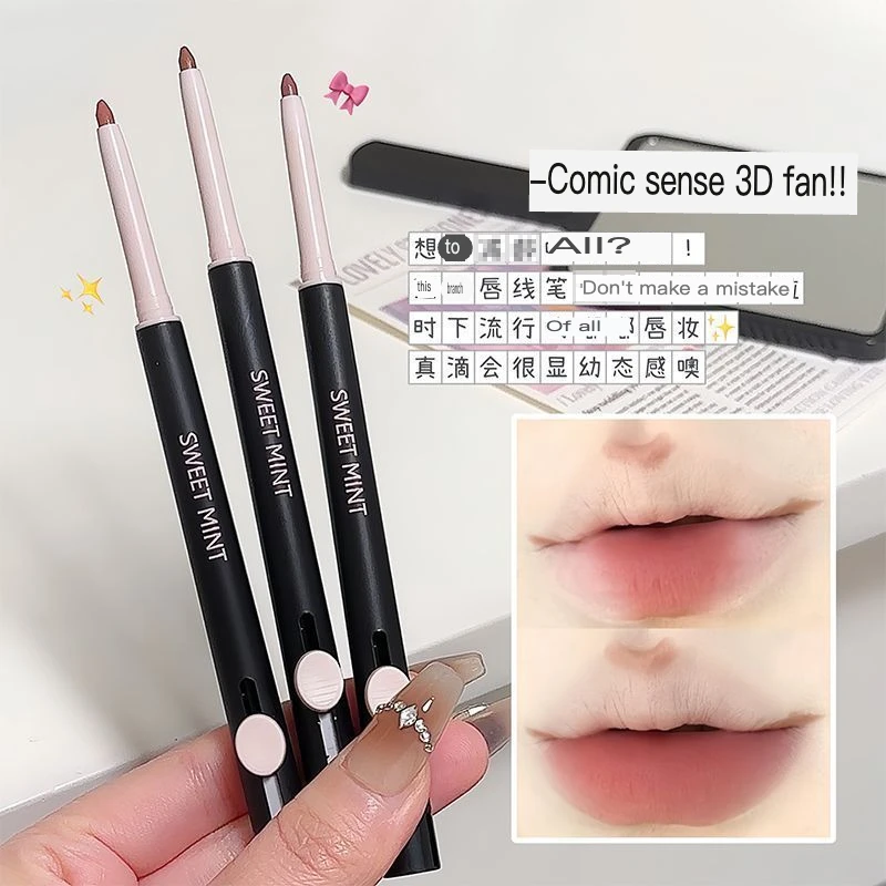 SWEET MINT Artist Lipliner Contorno a forma di labbro Penna colorata duratura con pennello Rossetto per principianti opaco