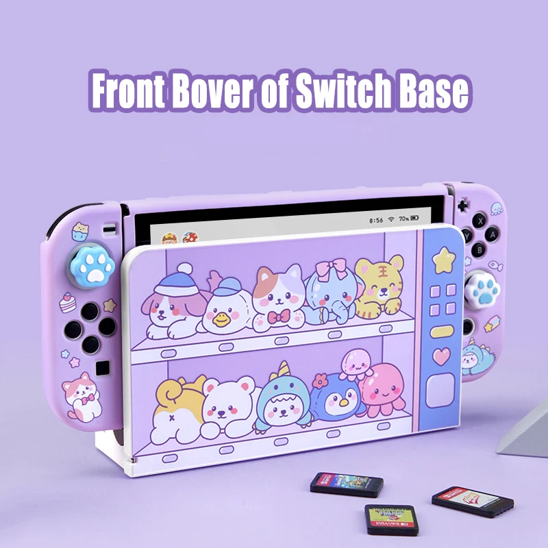 Untuk Nintendo Switch OLED/NS Base Case Cover Pelindung Kawaii Kartun Hard Shell Switch Base Cover Depan untuk Switch Aksesoris