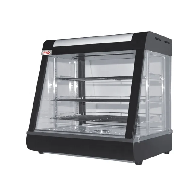 

2022 curved food heating display cabinet commercial equipment glass food heating display cabinet