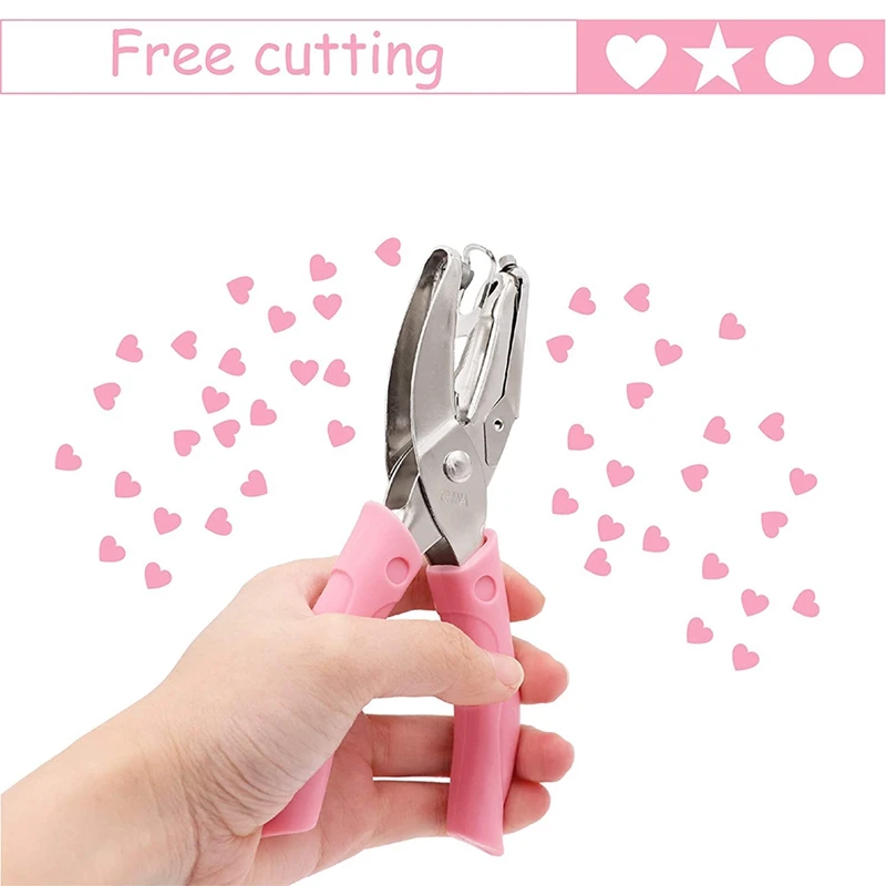 5 Pieces Hole Paper Punch Punchers With Soft-Handled For Tags Clothing Ticket,3 Shapes Circle Star Heart