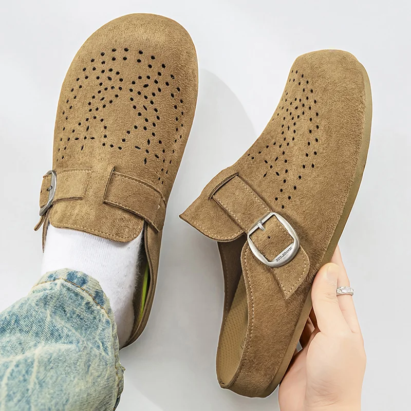 2026 Summer New Breathable Baotou Slippers Comfortable Lazy Slippers Men's Outdoor Multi functional Fashion Sandals Boken Shoes