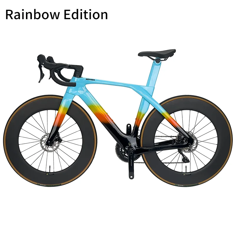 Carbon Fiber Racefiets met R7120 2x12s Versnellingsbak, Hydraulische Schijfremmen, T800 Carbon Wielset en Carbon Racefiets Frame.