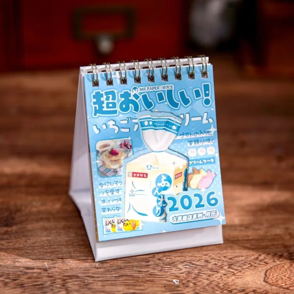 Small Size Desktop Calendar Cute Style Creative Design Mini Calendar Date Display Coil Binding Desk Calendar Office Use