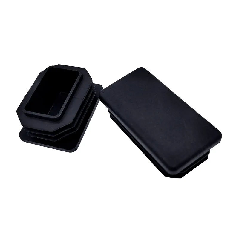 Plastic Black Steel Rectangular pipe plug Furniture Leg plug Anti Slip Feet Protector Pad Plastic square tube cap plug