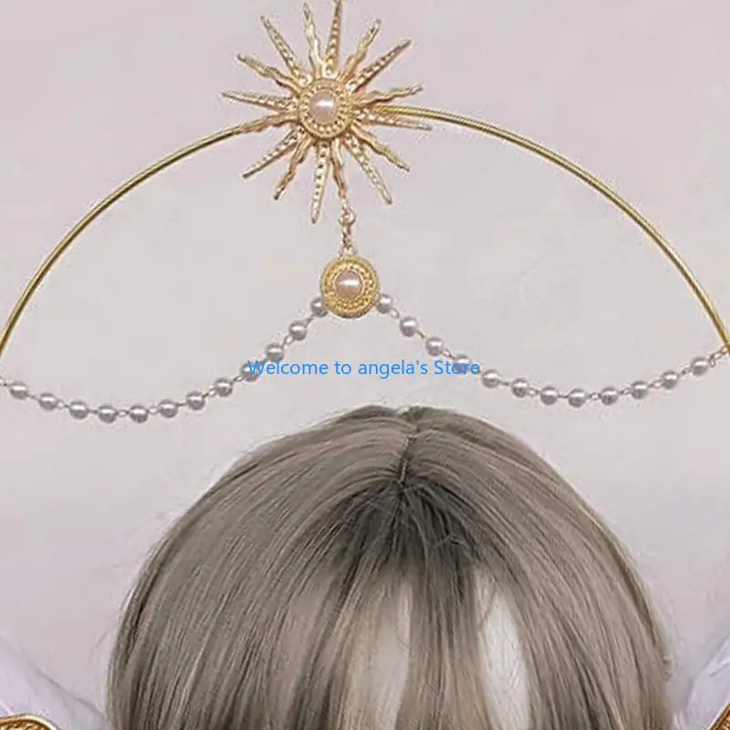 X4YC Nữ Hoàng Thái Đầu Hairhoop Nữ Đảng Mũ Trụ Cô Gái Gothic-Mũ Đội Đầu