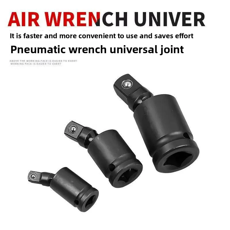 1/3PCS 360 Degree Swivel Knuckle Joint Air Impact Socket Adapter Wobble Retractable 1/2 3/8 1/4 Inch for Pneumatic Wrench Tool