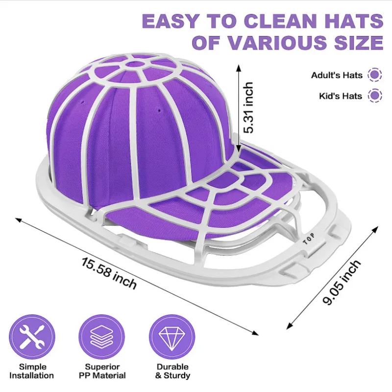 Upgraded Hat Washer Multifunctional Baseball Cap Washing Cage for Adult Kid\'s Hat Washer Frame Hat Cleaners Shaper Protector