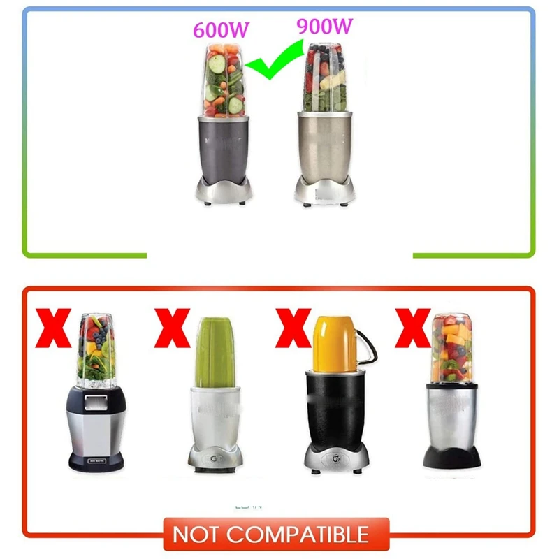 32Oz Replacement Blender Cups With Flip-Top To-Go-Lid And Rubber Gaskets Compatible For Nutribullet 600W 900W Blender