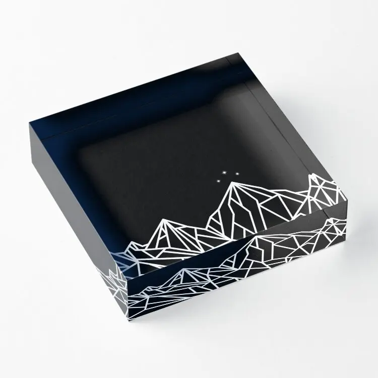 Night Court Mountains  Acrylic Block Board  Stamping Art Pad Cute Funny Print Wedding Fashionable Room Home Process Decor Family