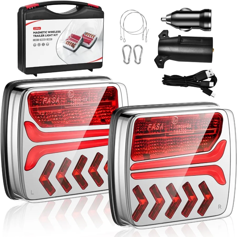 

Беспроводные фонари для прицепа, магнитные 2-пакетные перезаряжаемые беспроводные задние фонари для прицепа, буксирного грузовика, автофургона, лодки, каравана, воды