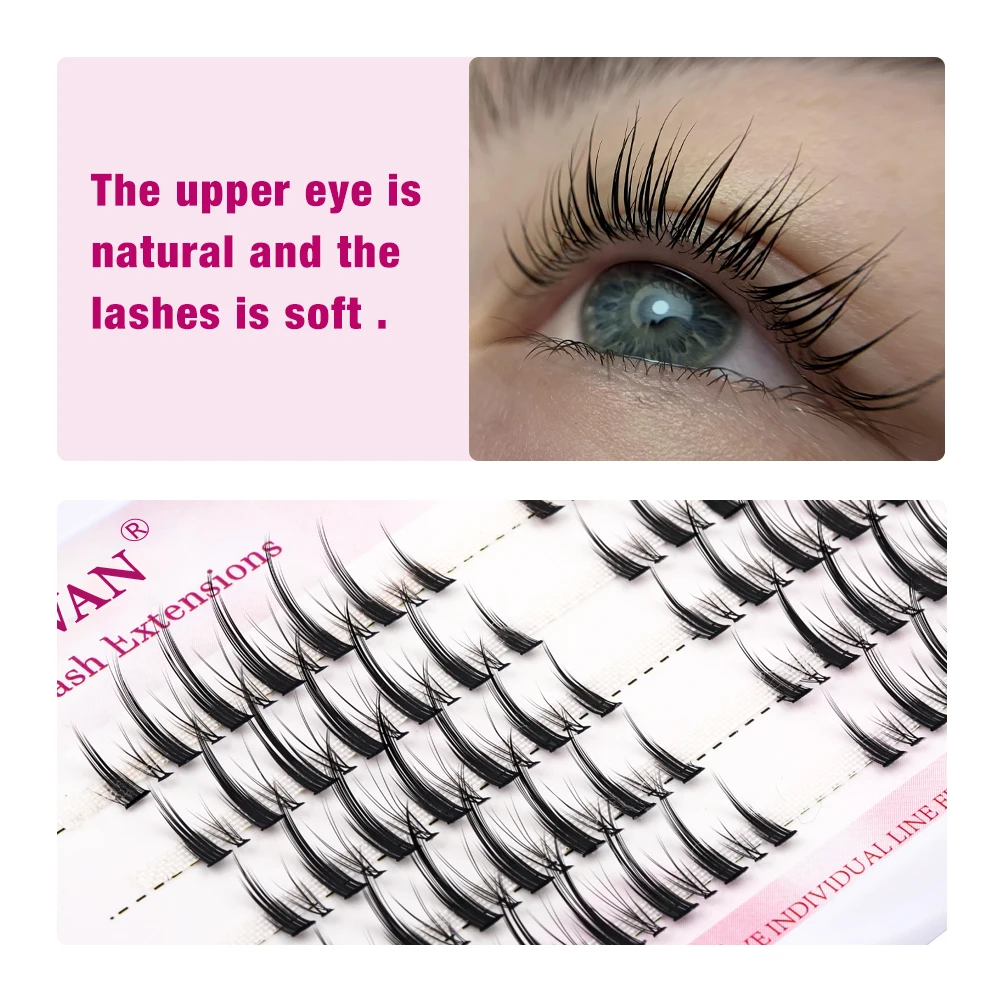 Fadvan Spikes Lashes Extension Individual Premium Little Devil Cosplay False Eyelash A/M/Dovetail Cluster Lash Daily Makeup Tool