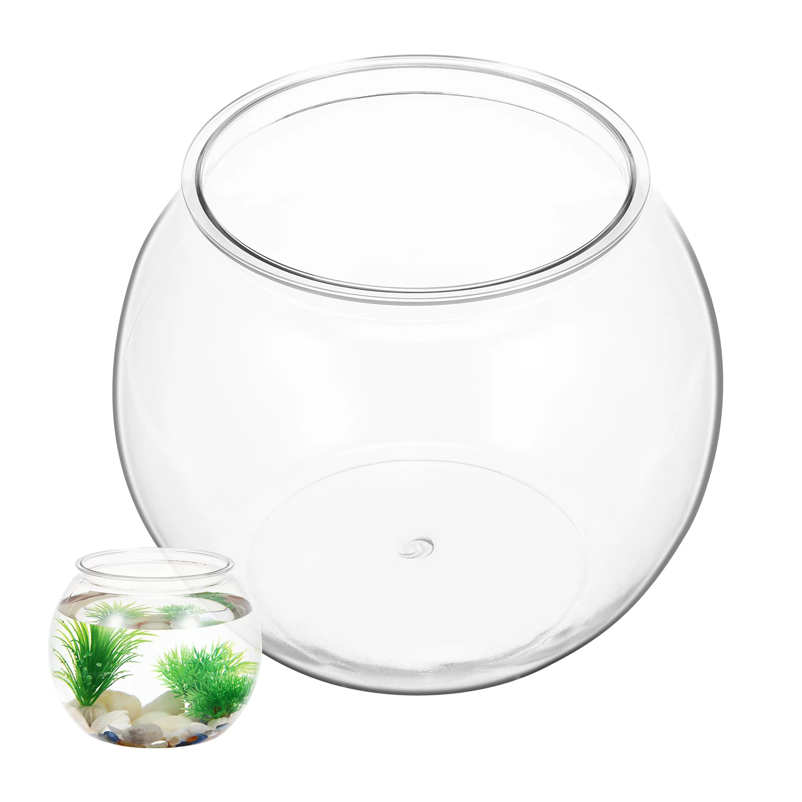 

Small Fish Tank Desktop Clear Round Plastic Bowl Durable Pet Material Home Office Garden Wedding Decor Fish Bowls