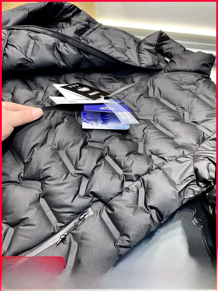 

Outdoor Men's Lightweight Warm down Jaet Heavy-Du Waterproof Filling White Du Feather Zipper Sle Polyester Fiber