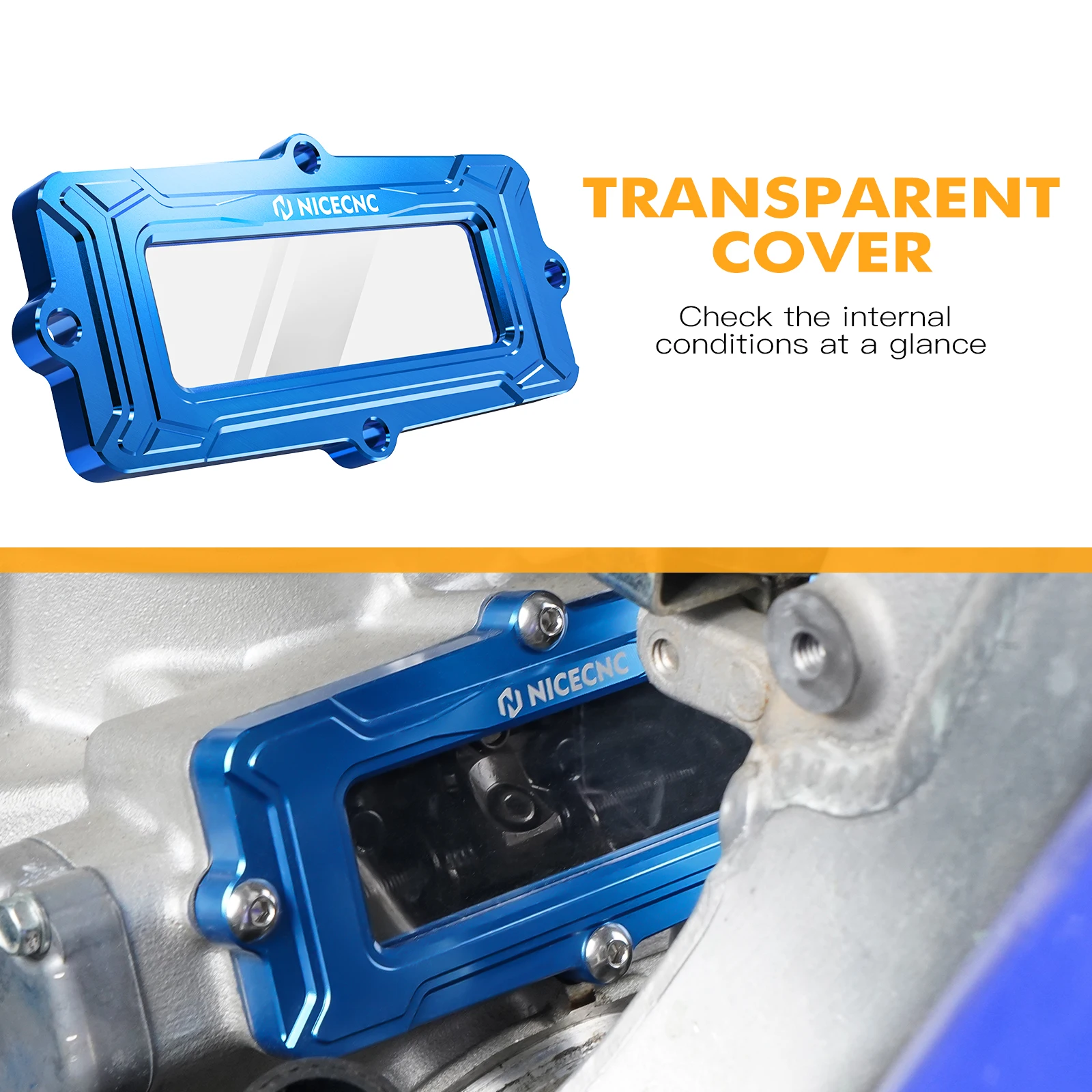 NICECNC For Yamaha YZ 250 250X YZ250 1999-2023 YZ250X 2016-2023 Motorcycle Cylinder Exhaust Power Valve Cover Transparent Guard