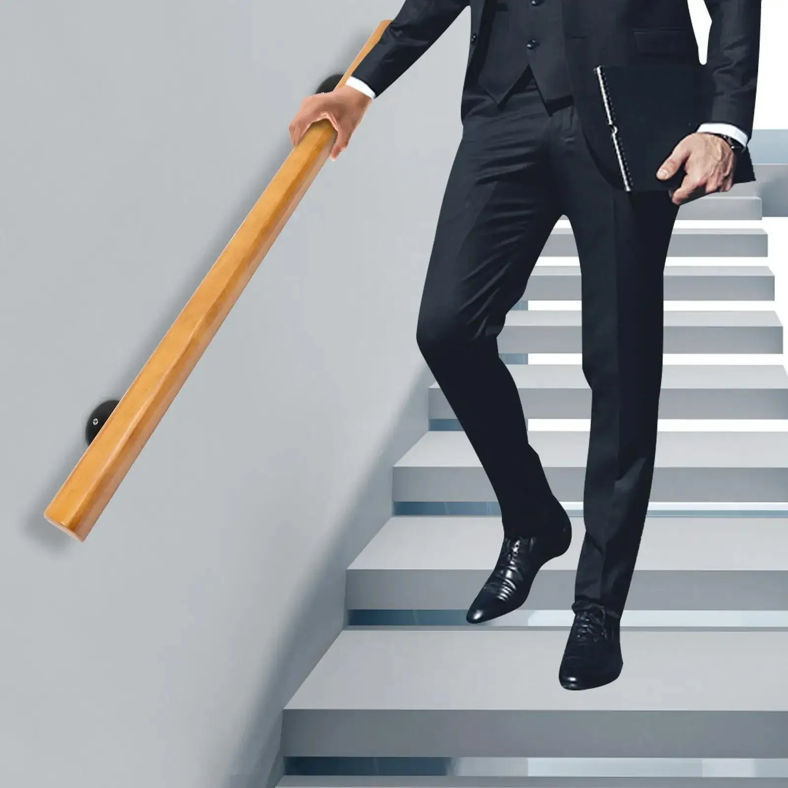 درابزين الدرج الداخلي بطول 4 أقدام: درابزين أمان احترافي غير قابل للانزلاق لتحسين الوصول إلى المنزل