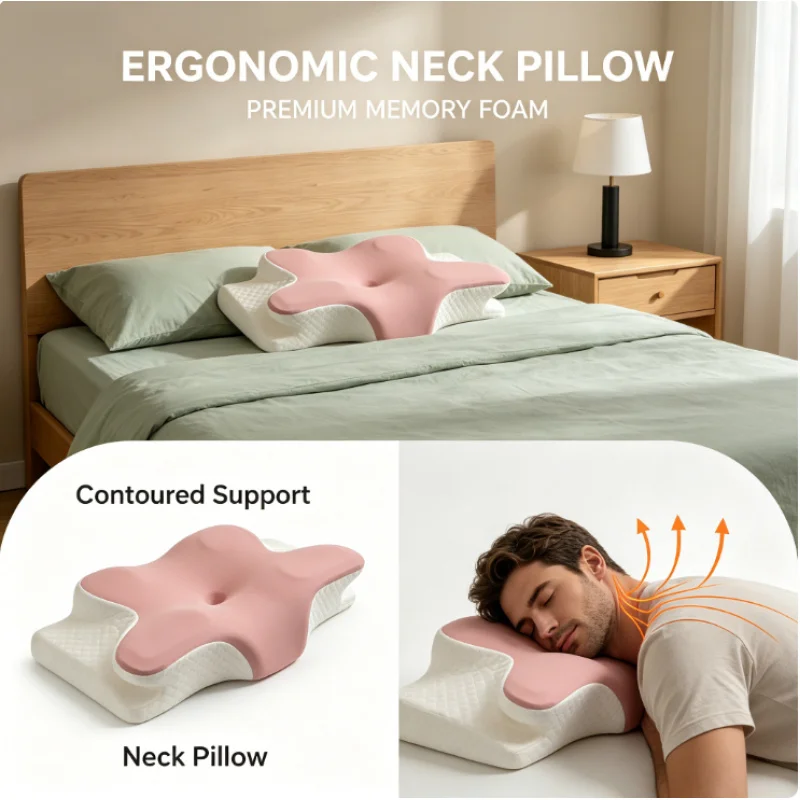 

Премиальная эргономичная подушка-бабочка из пены с эффектом памяти для шеи, с поддержкой шейного отдела позвоночника, для массажа и снятия боли, с медленным восстановлением формы, для комфортного сна