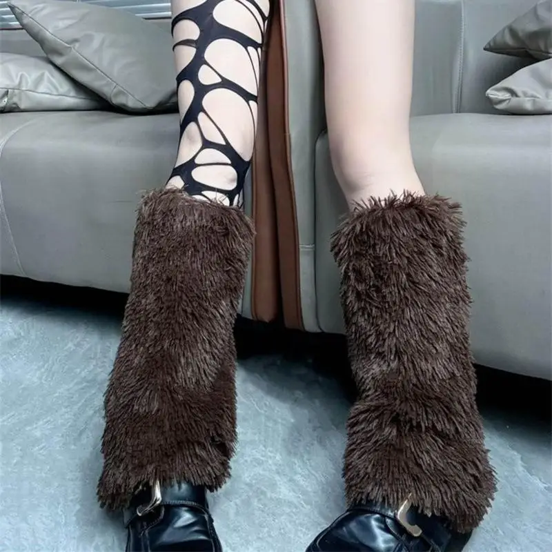 Coloridos calentadores piernas peludas para invernal y evento temático Plush Boot Posfs