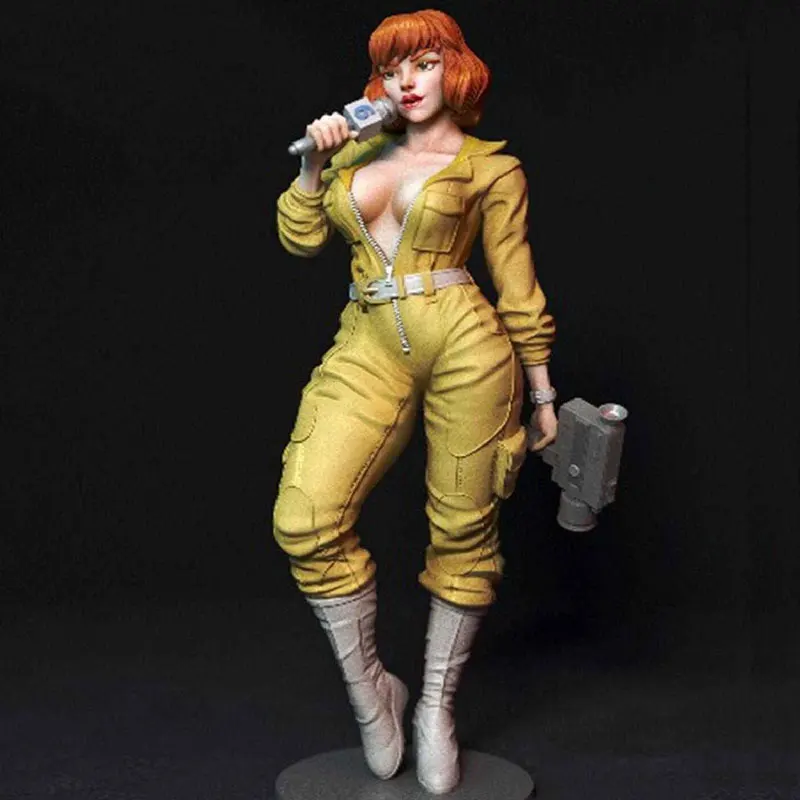 

1/24 75 мм 1/18 100 мм фигурка модели из смолы женская репортерная Неокрашенная, без цветной фотоэлемента