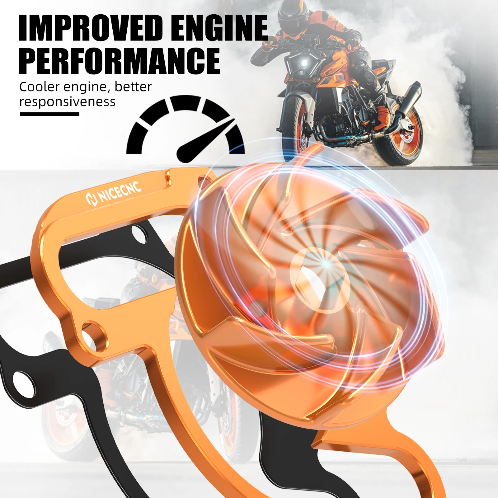(EU-Lager) Für KTM LC8 950 990 Adventure Super Duke Supermoto SMT SMR Übergroßes Wasserpumpen-Laufrad-Abstandshalter-Kit – Detail 5