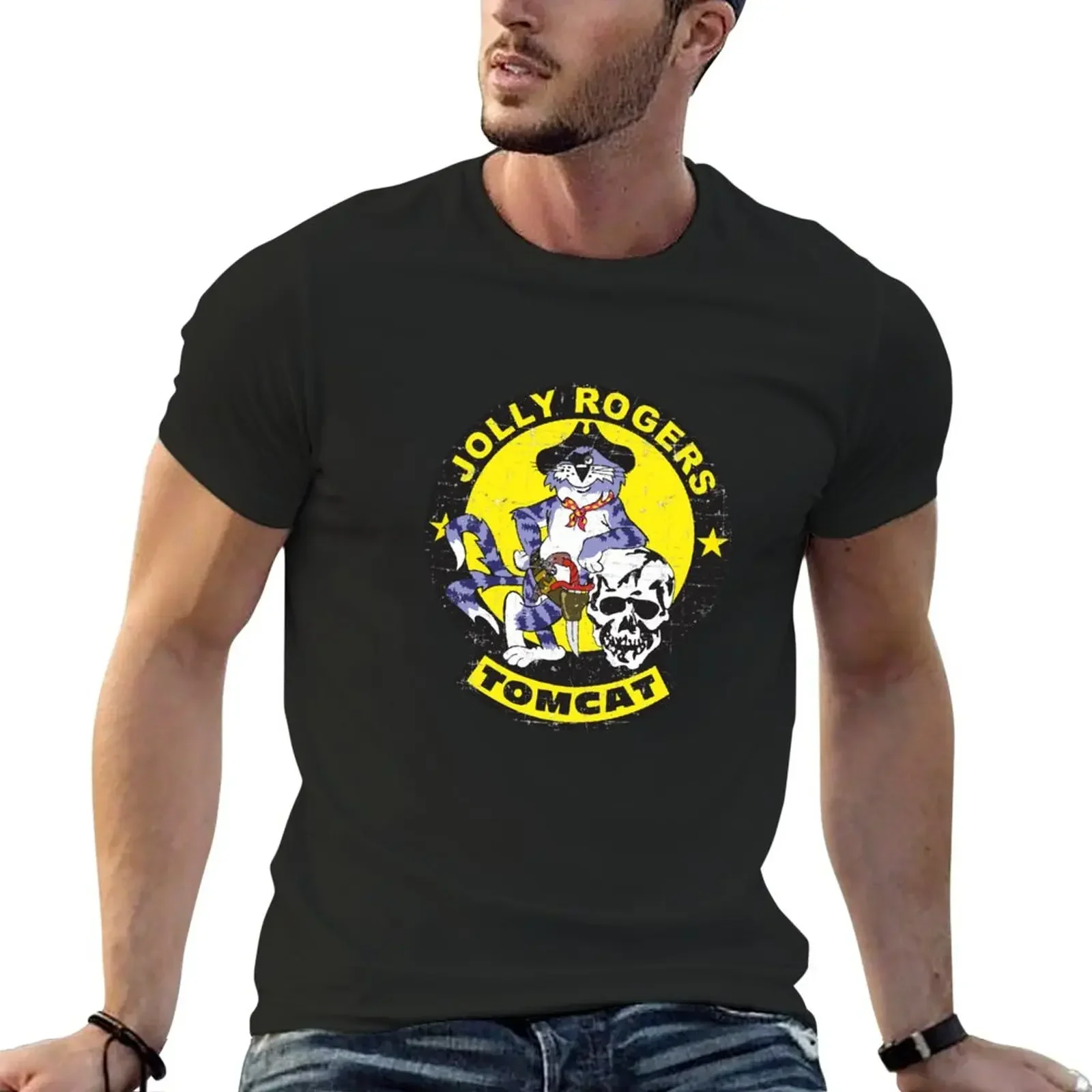 F-14 Tomcat - Jolly Rogers - Grunge Style T-Shirt summer top cute clothes oversized workout shirts for men