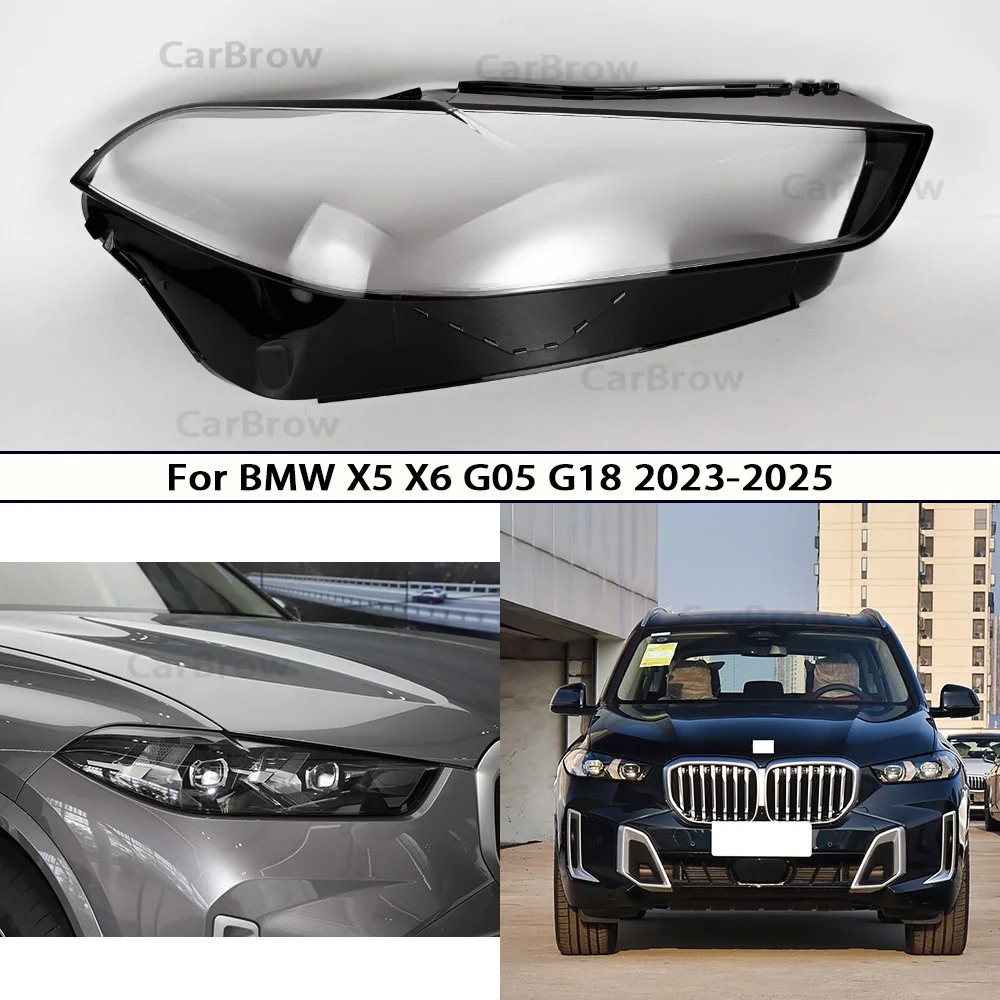 

Headlamp Shell Plexiglass Replace Original Lampshade For BMW X5 X6 G05 G18 2023-2025 Headlights Cover Transparent Lamp Shade