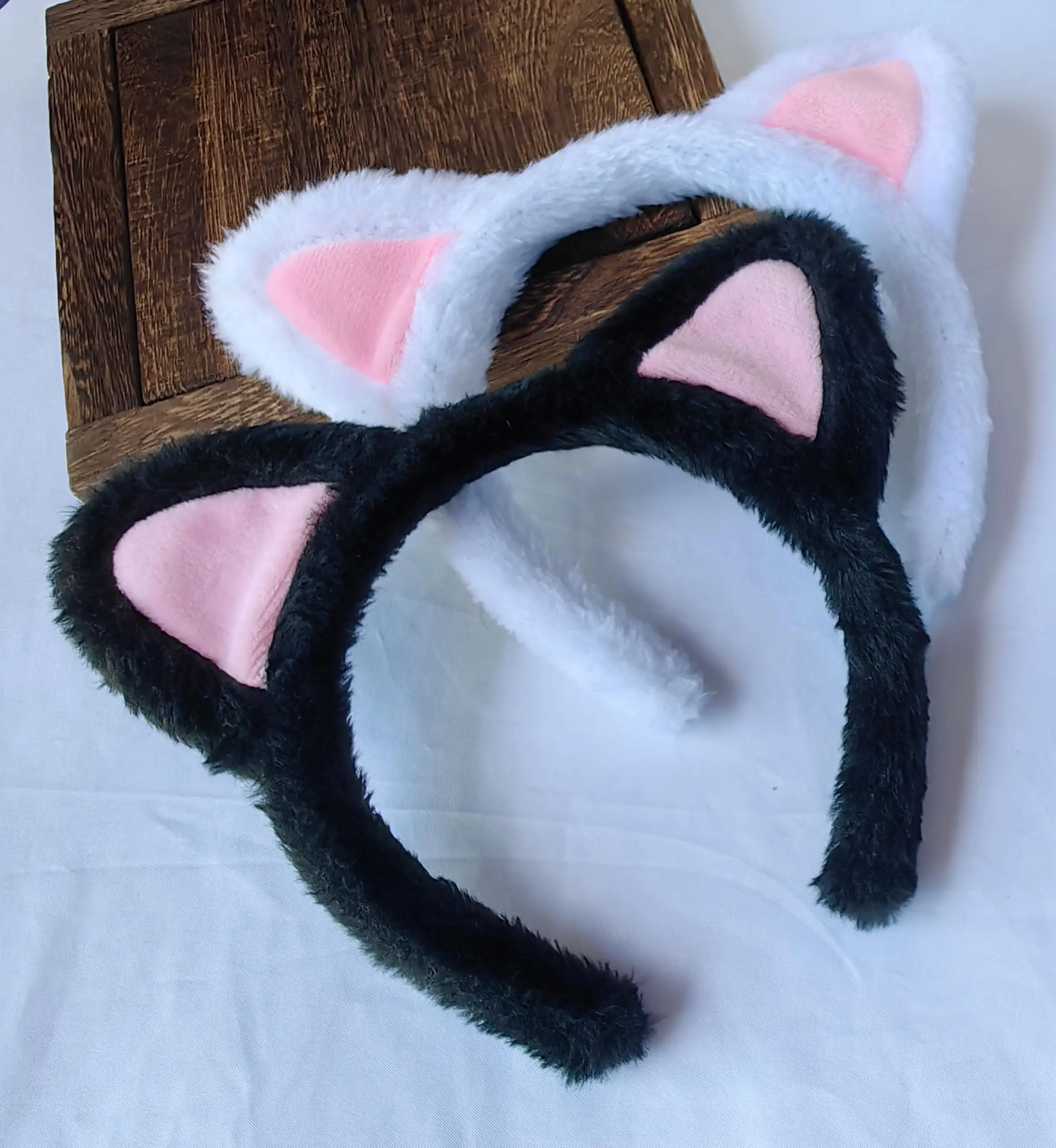 Cute Girls Headband Anime Black Cat Pink Ear Headpiece Halloween Party Accessories Kawaii Kids Headwear Birthday Gifts