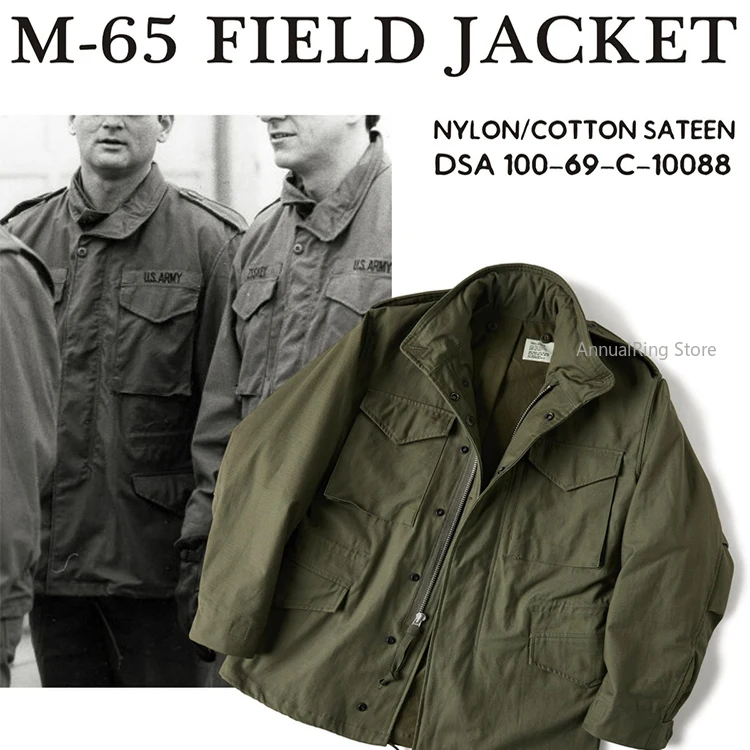Rugged Bronson 1969 M65 Blended Satin Field Jacket M-65 Olive