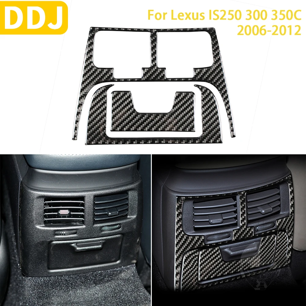 

For Lexus IS250 300 350C 2006-2012 Accessories Car Carbon Fiber Interior Rear Air Outlet Frame Trim Stickers Decoration