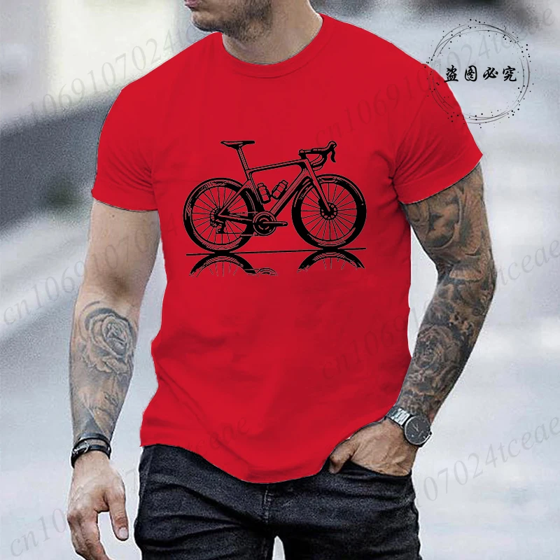 Rennrad-Symbol-Grafik Fahrrad-T-Shirts für Herren, Vintage-Radsport-Print-T-Shirts, Freizeitoberteile für Radfahrer, Geschenk für Mountainbike-Liebhaber – Detail 4
