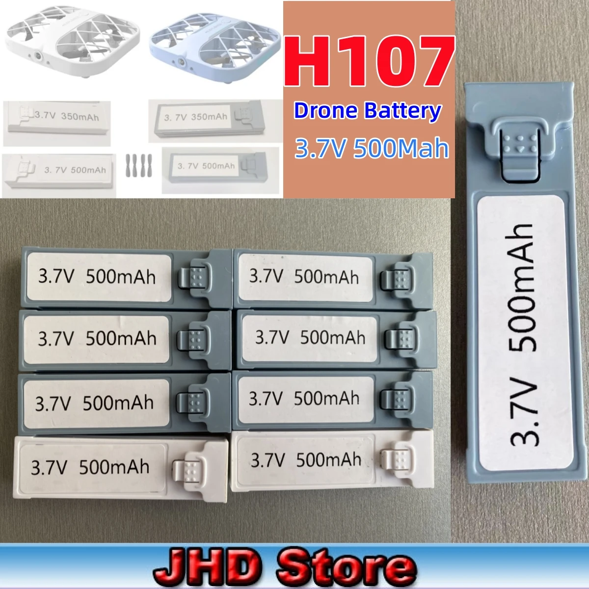 JHD JJRC H107 Battery Mini RC Drone Original 3.7V 500mAh Drone Batter spare parts For JJRC H107 Battery Wholesale