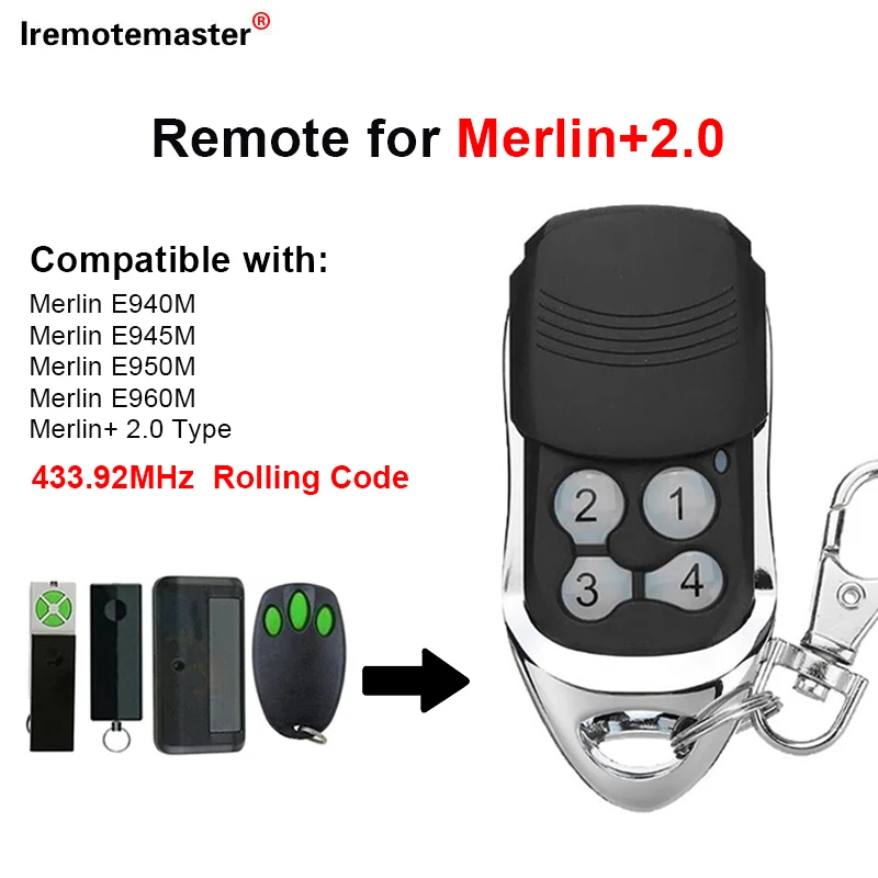 For Merlin+2.0 E945 E950 E960 Garage Door Remote Control Good Quality