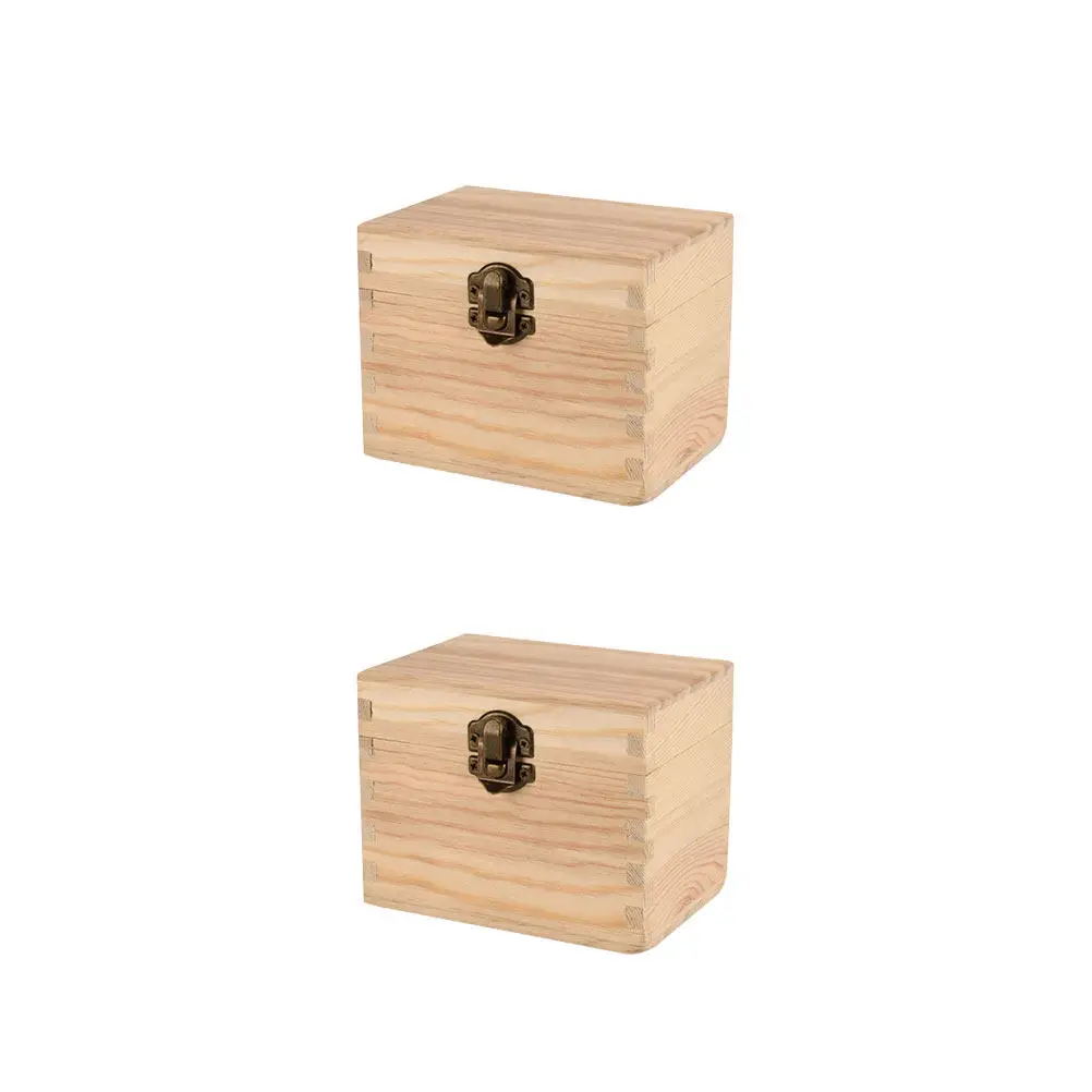 

2Pcs Wooden Essential Oil Storage Box 6 Slots Thickened Lightweight Case with Metal Lock for Aroma Bottles Travel Home
