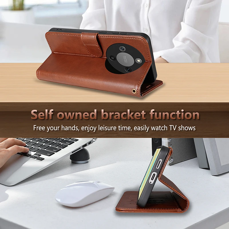 حافظة لهاتف Honor X9d 5G محفظة من جلد البولي يوريثان حافظات بطاقات الهاتف الناعمة من البولي يوريثان الحراري لهاتف Honor X9d حامي الشيفول