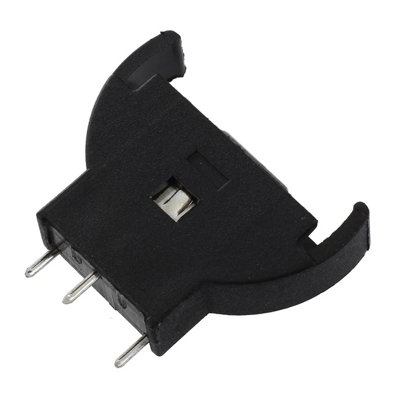 AT12 20 Pcs Plástico Preto CR2032 Botão de célula Suporte de soquetes de bateria de lítio