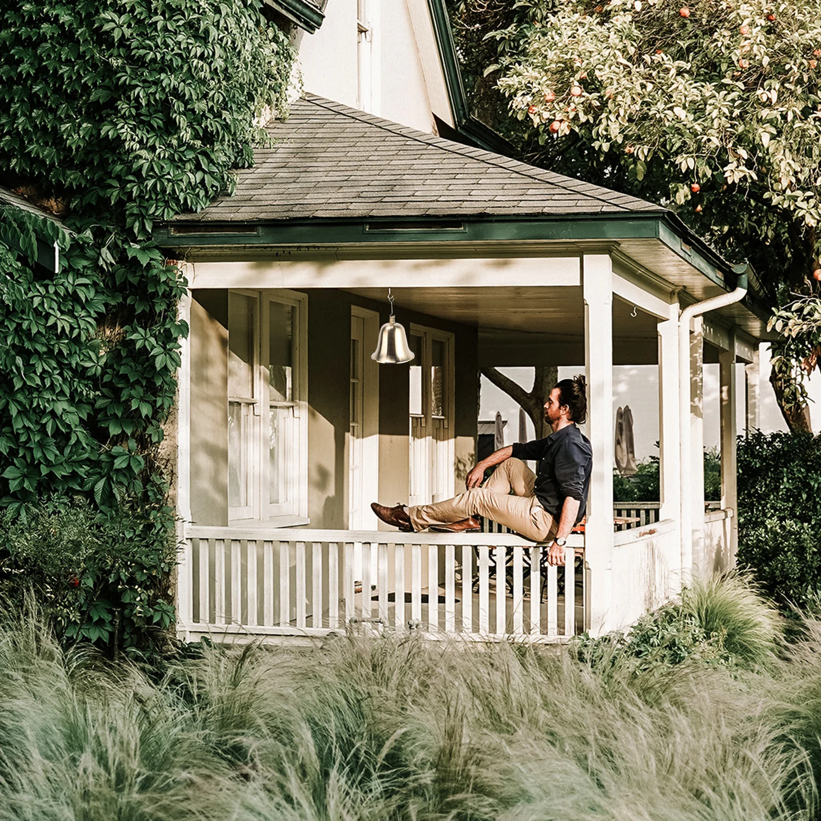 

1 pc Brass Ring Golden School Call Service Bell For Classroom Teaching Equipment Yard Bell Pendant Wall Hanging Decor