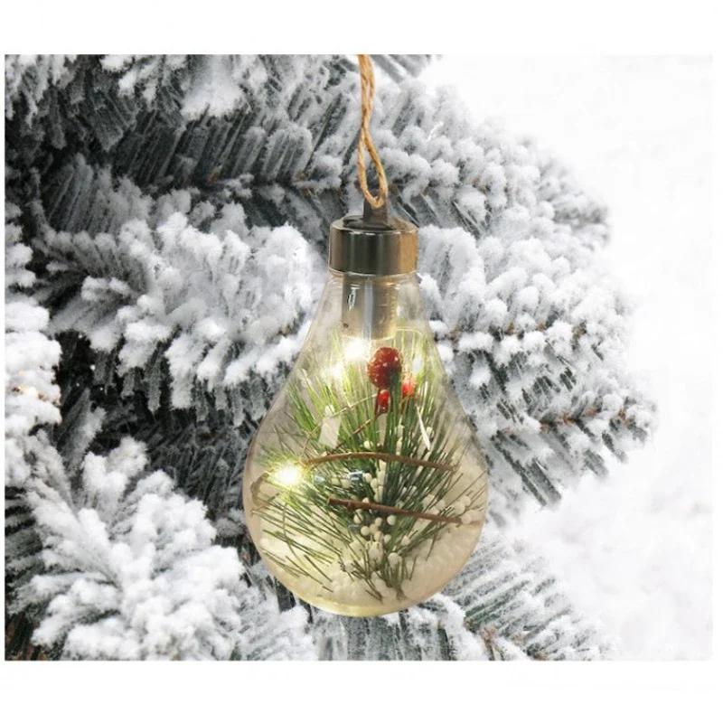 Christmas Tree Decor Fairy Lights Transparent LED Luminous Night Light Ball Hanging Pendant Home New Year Christmas Decorations