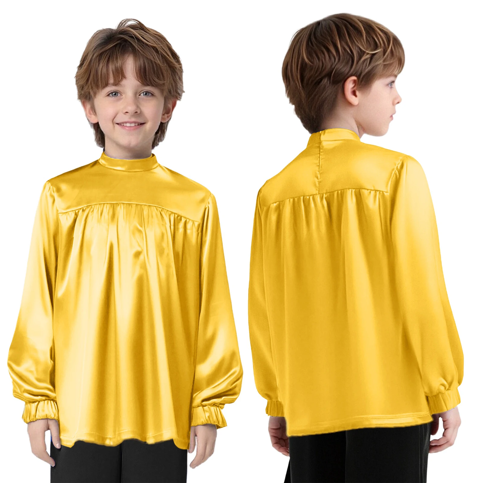 

Топы для хора поклонения для мальчиков и девочек, карнавальный пастор на Хэллоуин, карнавальный костюм для косплея, атласная футболка на молнии с длинными рукавами для литургического танца