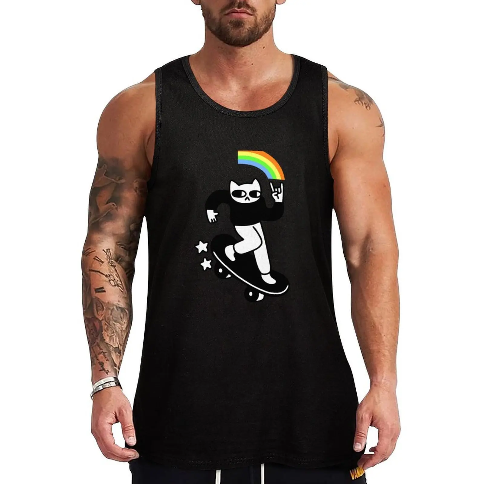 

Coolest Cat Tank Top Gym t-shirt man Men's singlets Short sleeve