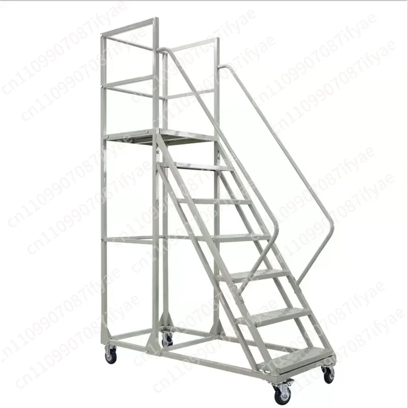 Mobile Platform Ladder, Warehouse Handling, Cargo Elevator, Industrial Ladder