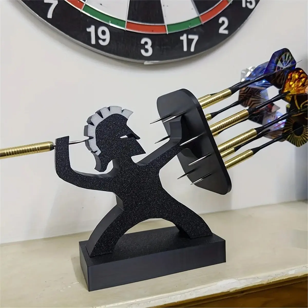 Best sales 2026 9-Slot Warrior Holder Stand - Heavy-Duty Board Organizer, Home Bar & Greek-Themed Game Room Decor