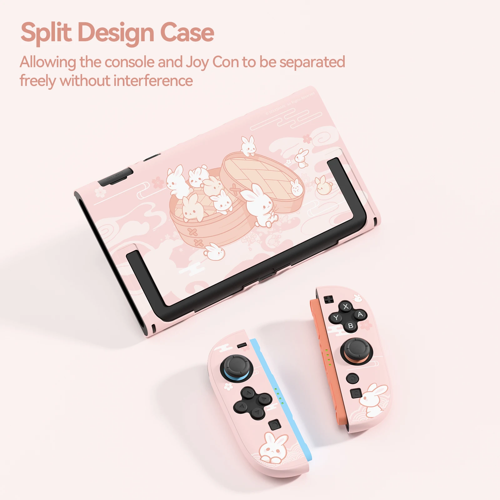 غلاف حماية Geekshare متوافق مع Switch 2، غطاء حماية لوحدة التحكم Switch 2025 ومقابض JC