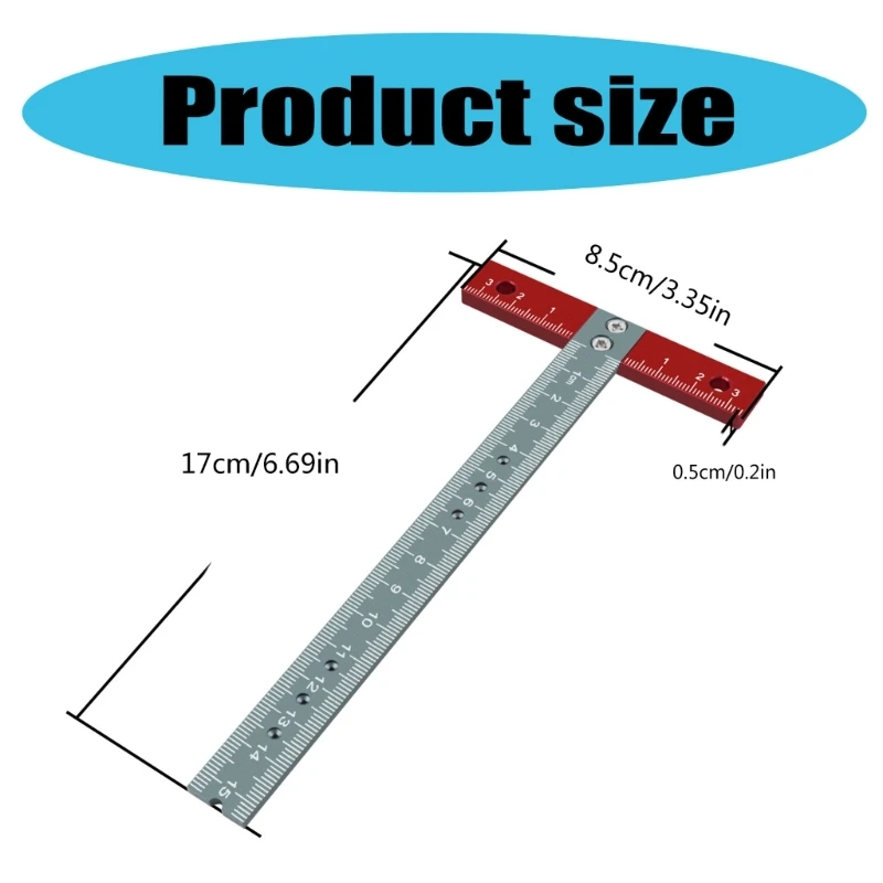 High Precise T Square Ruler for Drafting Woodworking Aluminum Positioning Ruler