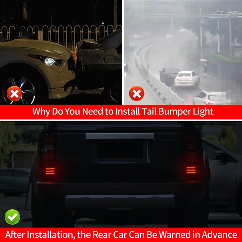 Reliable-LED Rear Bumper Light For Toyota Land Cruiser 250 Prado LC250 2024 2025 Car Accessories Black