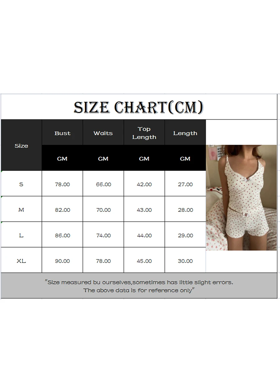 Women 2 Piece Pajama Set Summer Clothes Flower Sleeveless V-neck Camisole and Shorts Sleepwear Loungewear