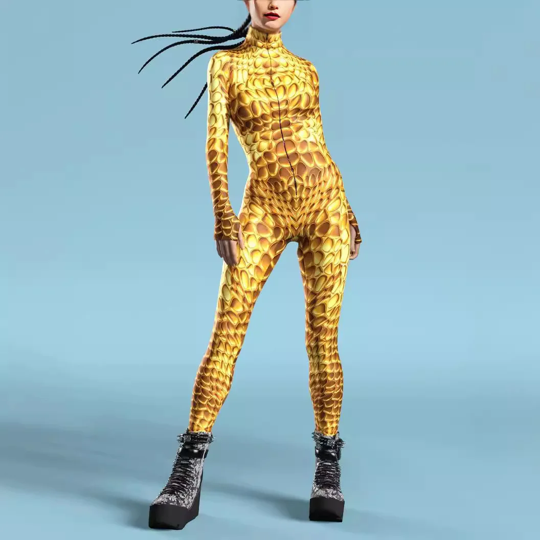 

Fashion Colorful Slim Sexy Jumpsuit Thumb Sleeves Cosplay Zipper Zentai Bodysuit Halloween Carnival Party Outfit For Woman