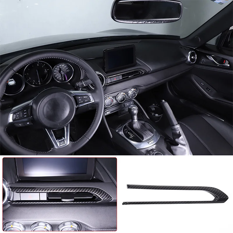 For Mazda MX-5 MX5 Miata 2016-2023 ABS Carbon Fiber Car Interior Center Console Air Conditional Vent Cover Trim Accessory